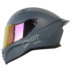 Casco Shaft 504 Solid Gris Oscuro Visor Iridium Rojo