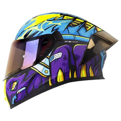 Casco Shaft 526sp Evo Armored Azul Morado Visor Iridium Morado
