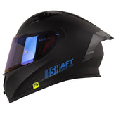 Casco Shaft 526sp Evo Solid Negro Azul Visor Iridium Azul