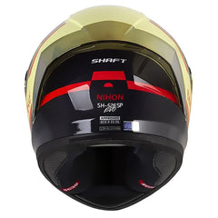 Casco Shaft 52Sp Evo Nihon Amarillo Claro Rojo Visor Revo Rojo