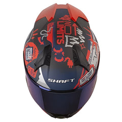 Casco Shaft 560 G2g Gris Oscuro Rojo Visor Iridium Azul