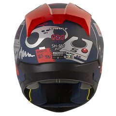 Casco Shaft 560 G2g Gris Oscuro Rojo Visor Iridium Azul