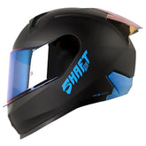 Casco Shaft 560 Evo Solid Negro Azul Visor Iridium Azul