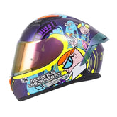 Casco Shaft 582Sp Evo Dexter Camaleon Amarillo Visor Iridium Morado