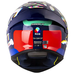 Casco Shaft 584 Sp Rgb Azul Oscuro Rojo Visor Revo Rojo