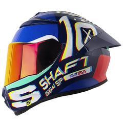 Casco Shaft 584 Sp Rgb Azul Oscuro Rojo Visor Revo Rojo