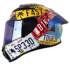 Casco Shaft 584 Sp State Negro Amarillo Neón Visor Iridium Azul