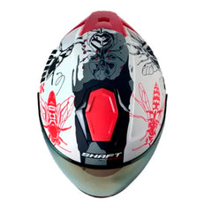 Casco Shaft Pro 240Dv Franz Gris Rojo Visor Iridium Rojo