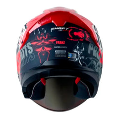 Casco Shaft Pro 240Dv Franz Gris Rojo Visor Iridium Rojo