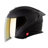 Casco Shaft Pro 240Dv Solid Negro Gris Visor Iridium Rojo