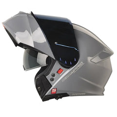 Casco Shaft Pro 4000Dv Evo Solid Gris Visor Claro Azul