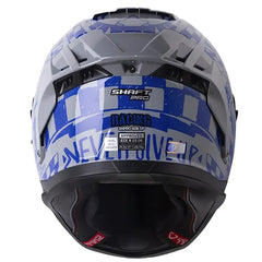 Casco Shaft Pro 606Sp Racing Gris Azul Visor Revo Azul