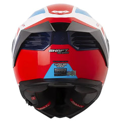 Casco Shaft Pro 609 Venom Streetform Blanco Rojo Visor Iridium Azul