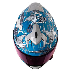 Casco Shaft Pro 610Dv Evo Bluer Plane Azul Oscuro Visor Iridium Azul