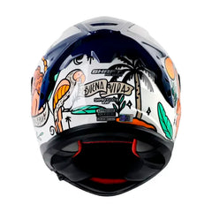 Casco Shaft Pro 610Dv Evo La Buena Vida Blanco Verde Visor Iridium Azul