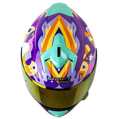 Casco Shaft Pro 610 Dv Evo Magic World Morado Naranja Visor Revo Fucsia