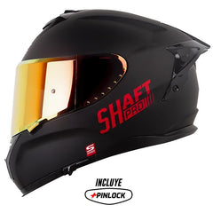 Casco Shaft Pro 610Dv Evo Solid Negro Rojo Visor Revo Rojo