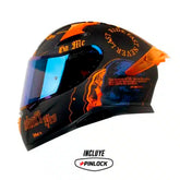 Casco Shaft Pro 612Dv Evo Encripter Negro Naranja Visor Iridium Azul