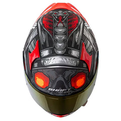 Casco Shaft Pro 612Dv Evo Faraon Negro Rojo Visor Iridium Rojo