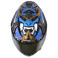 Casco Shaft Pro 612Dv Inside Soul Azul Gris Visor Iridium Dorado