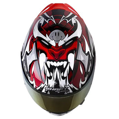 Casco Shaft Pro 612Dv Inside Soul Rojo Oscuro Gris Visor Iridium Rojo