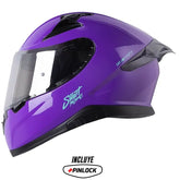 Casco Shaft Pro 612Dv Solid Morado Turquesa Visor Iridium Silver
