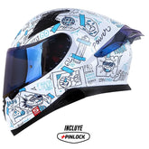 Casco Shaft Pro 612Dv Things Azul Visor Iridium Azul
