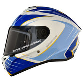 Casco Spartan Draken Methane Blanco Azul Dorado