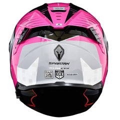 Casco Spartan Hawk First Blanco Gris Rosado