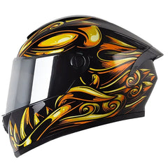 Casco X_One x-500 Gt Evo Old Mask Negro Amarillo Visor Iridium Silver