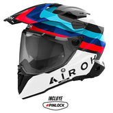 Casco Airoh Commander 2 Doom Negro Azul Rojo