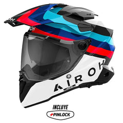Casco Airoh Commander 2 Doom Negro Azul Rojo