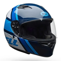 Casco Bell Qualifer Chasm Azul Blanco Brillo