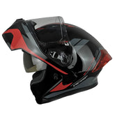 Casco ICH 3120 Mixamo Negro Rojo Visor Transparente