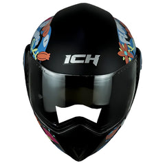 Casco Ich 3110s Kids Flower Up Negro Naranja