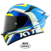 Casco Kyt Tt Revo Grand Prix Blanco Azul