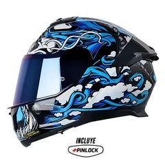Casco Ls2 Ff808 Dragontige Negro Azul
