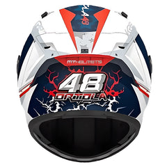 Casco Mt Plus Kre+S Ortola C7 Blanco Azul Rojo