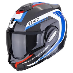 Casco Scorpion Exo-Tech Evo Carbon Cossy Negro Azul Rojo