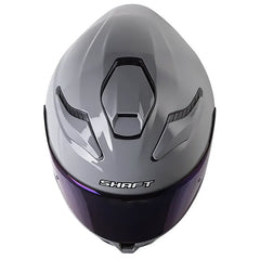 Casco Shaft 584 Sp Solid Gris Silver Visor Iridium Azul