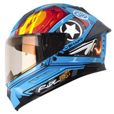 Casco Shaft 595 Gunn Azul Naranja Visor Iridium Morado