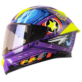 Casco Shaft 595 Gunn Morado Azul Visor Iridium Morado
