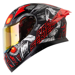 Casco Shaft Pro 612Dv Evo Faraon Negro Rojo Visor Iridium Rojo