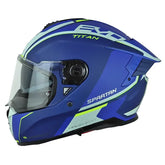 Casco Spartan Hawk Sv Titan Azul Mate Amarillo
