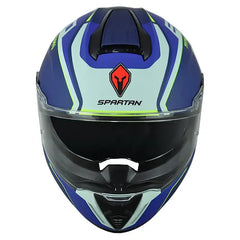 Casco Spartan Hawk Sv Titan Azul Mate Amarillo