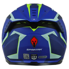 Casco Spartan Hawk Sv Titan Azul Mate Amarillo