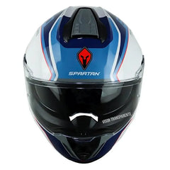 Casco Spartan Hawk Sv Titan Blanco Azul Brillante
