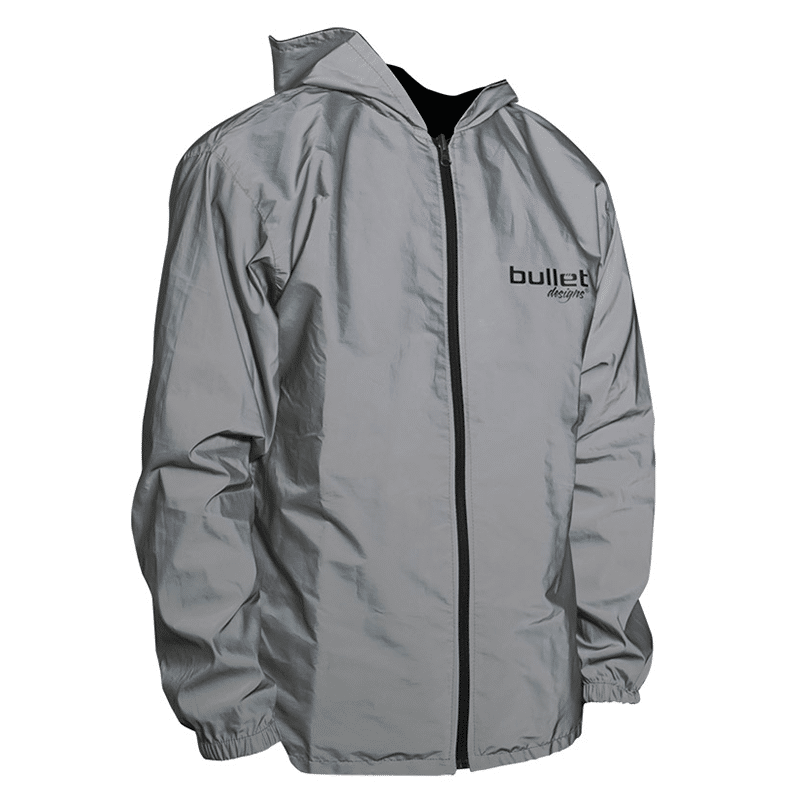 Chaqueta Bullet Doble Faz Fem Negro Gris