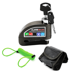 Candado Freno Disco Alarma Guaya Negro M-I