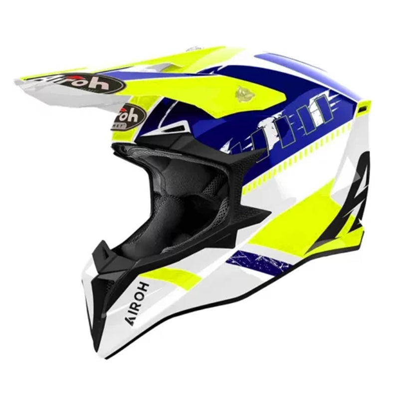 Casco Airoh Wraaap Feel Amarillo Azul